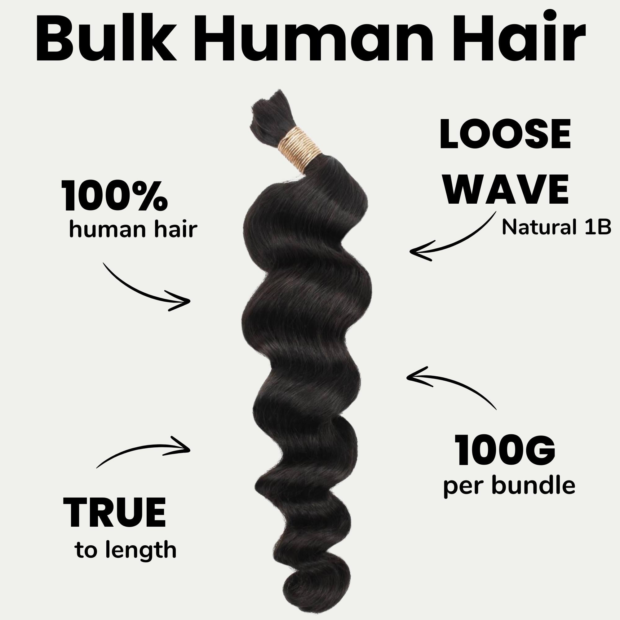 Cabello Ondulado Suelto 100% Humano para Trenzar