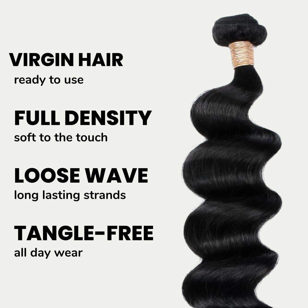 Paquetes de cabello 100% humano con ondas sueltas