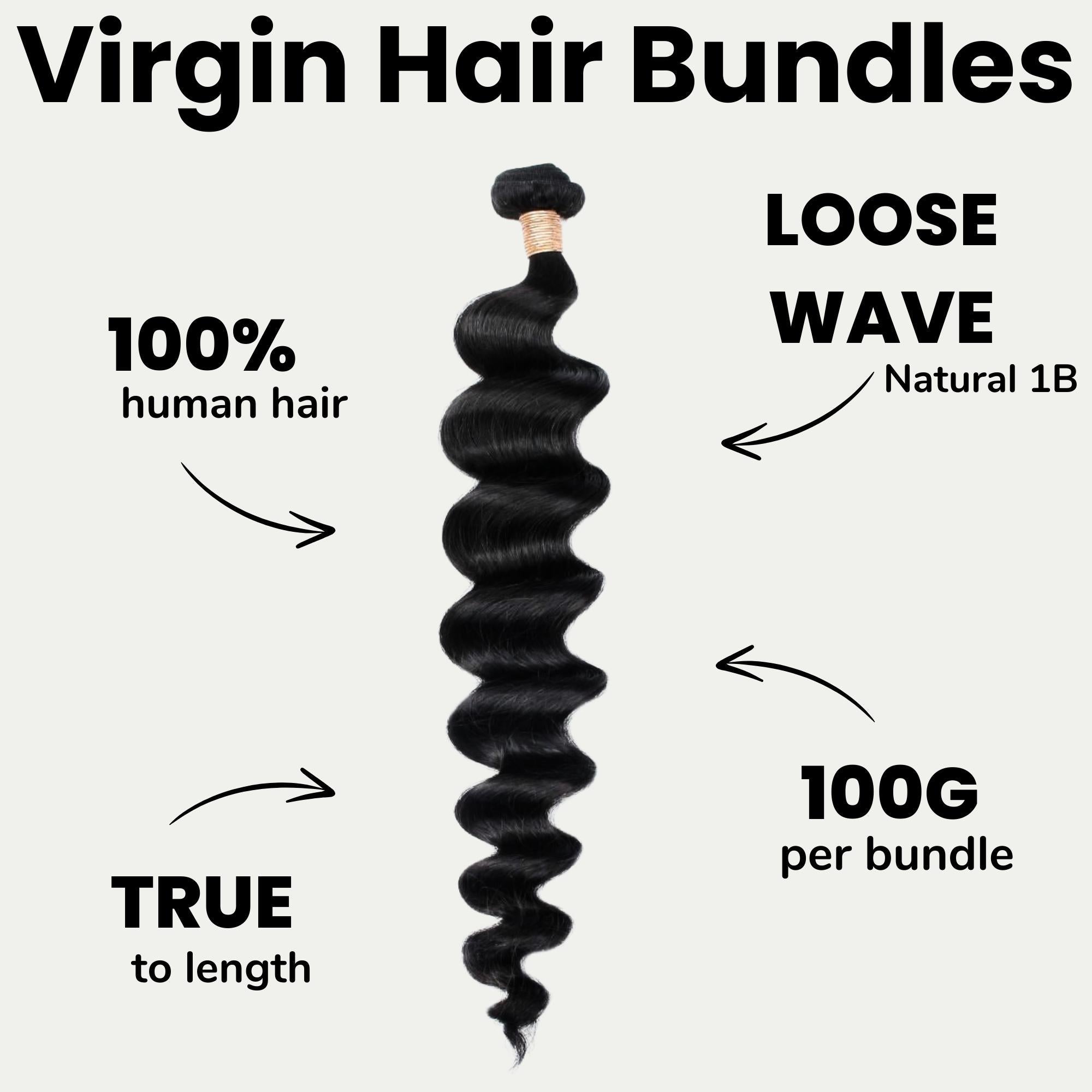 Paquetes de cabello 100% humano con ondas sueltas