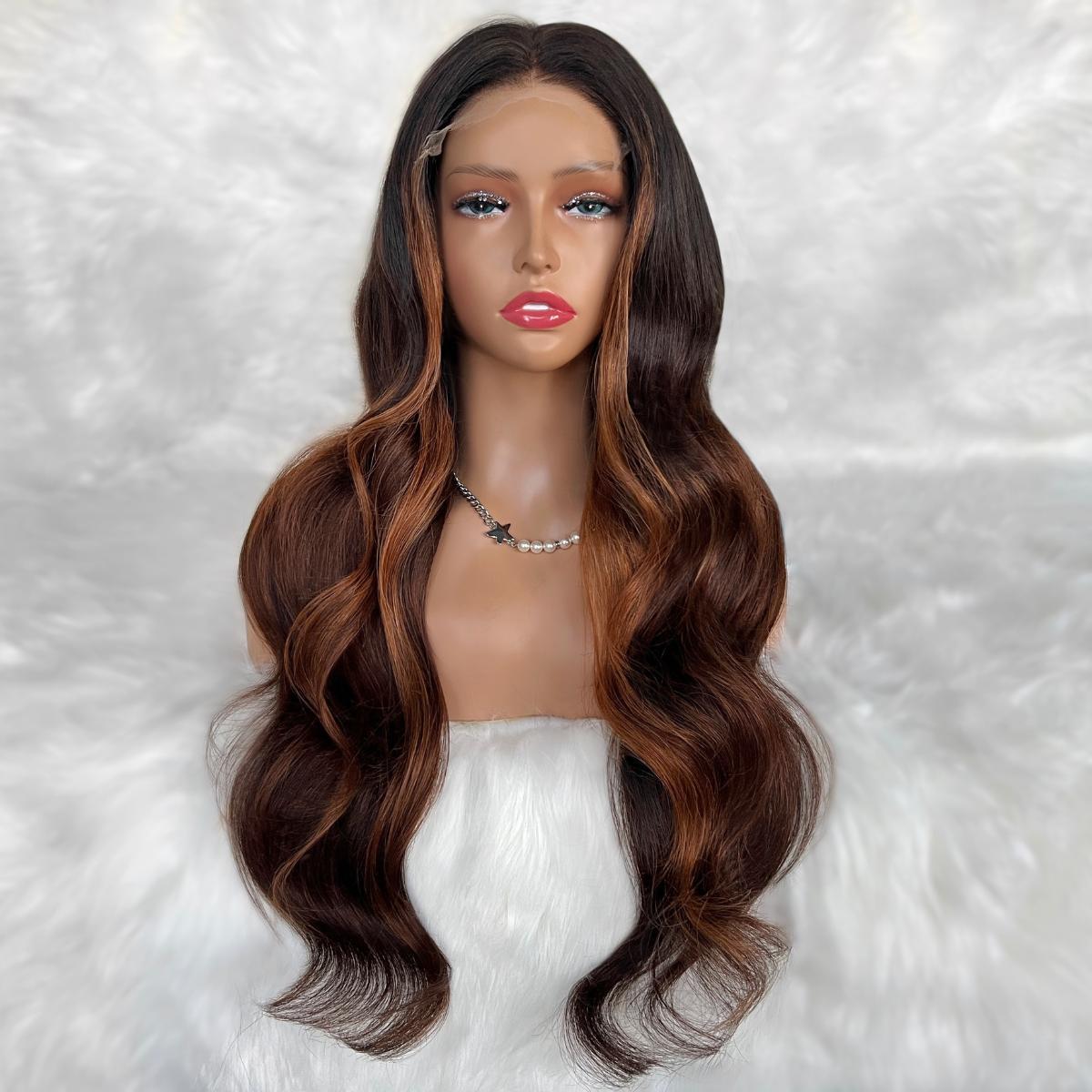 Peluca con cierre de cabello humano 100% natural, cruda, exuberante, sin pegamento, con encaje HD de 5x5, teñida profesional profesionalmente