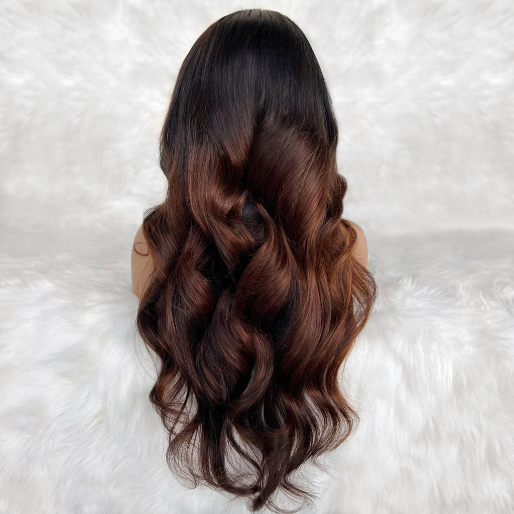Peluca con cierre de cabello humano 100% natural, cruda, exuberante, sin pegamento, con encaje HD de 5x5, teñida profesional profesionalmente