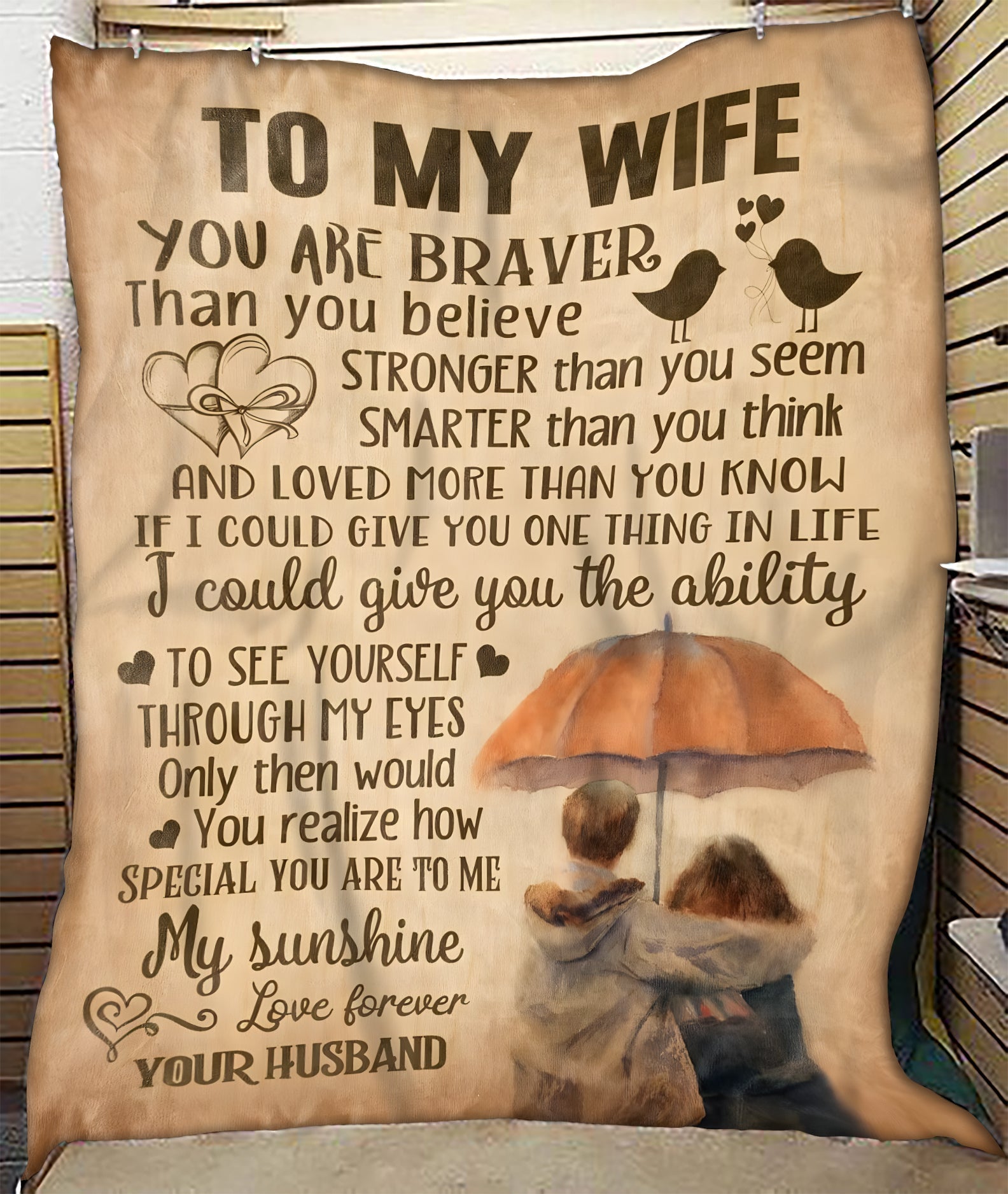 Manta de regalo para mi esposa – Envuelto con amor de tu esposo (SKU26B-01153)