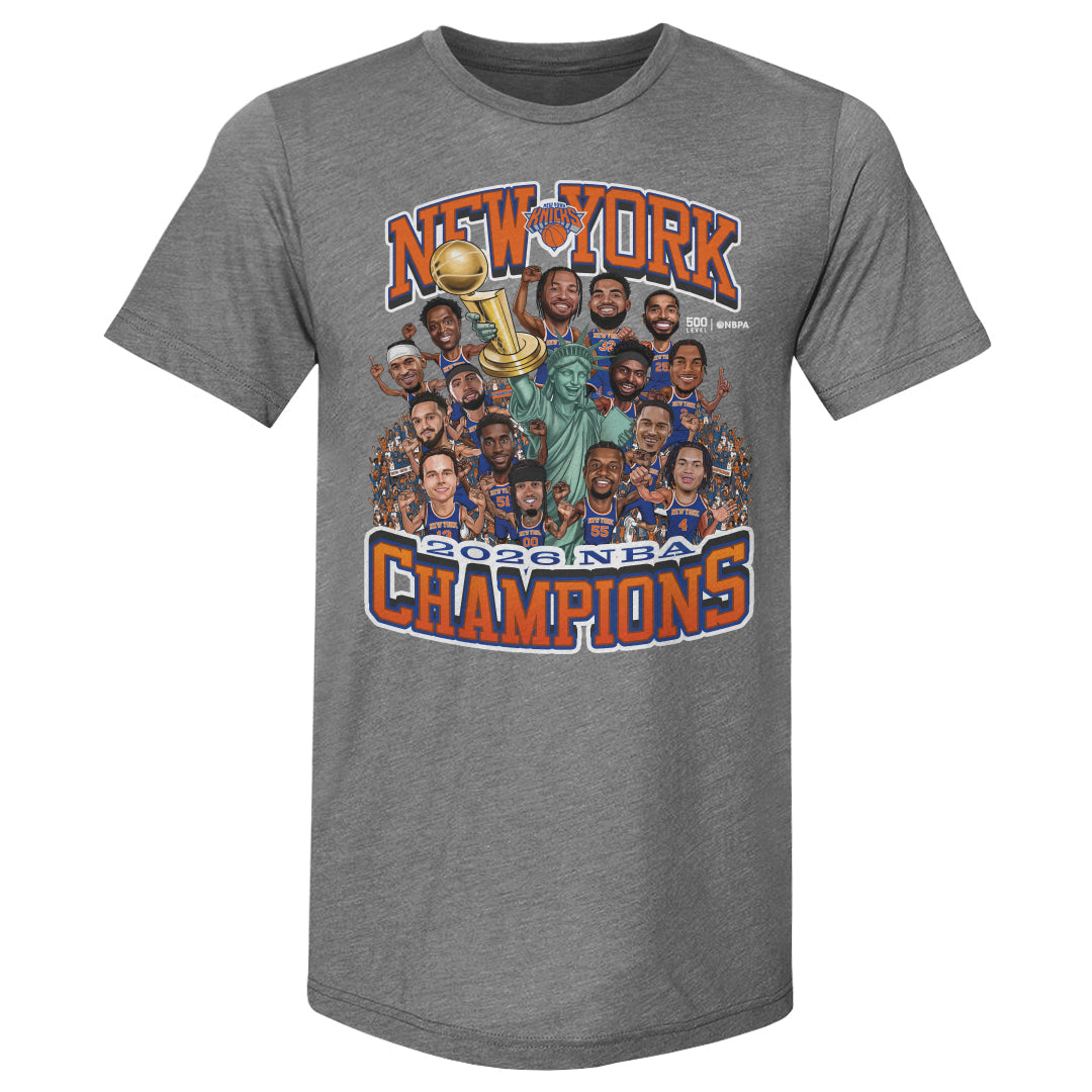 New York Knicks NBA Finals 2026 Champions Caricature WHT