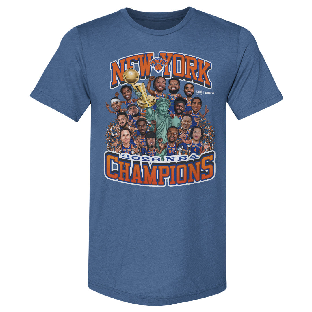 New York Knicks NBA Finals 2026 Campeones Caricatura BLANCO