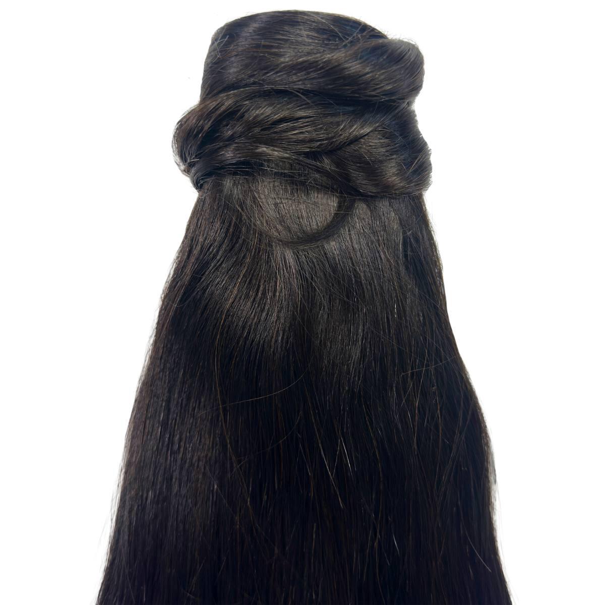 Extensión de cola de caballo de cabello 100% humano negro natural