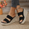 Sandalias de cuña de plataforma con puntera abierta para mujer | Estilo bohemio