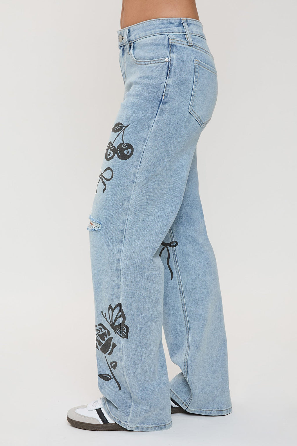 Women's Printed Wide Leg Jeans