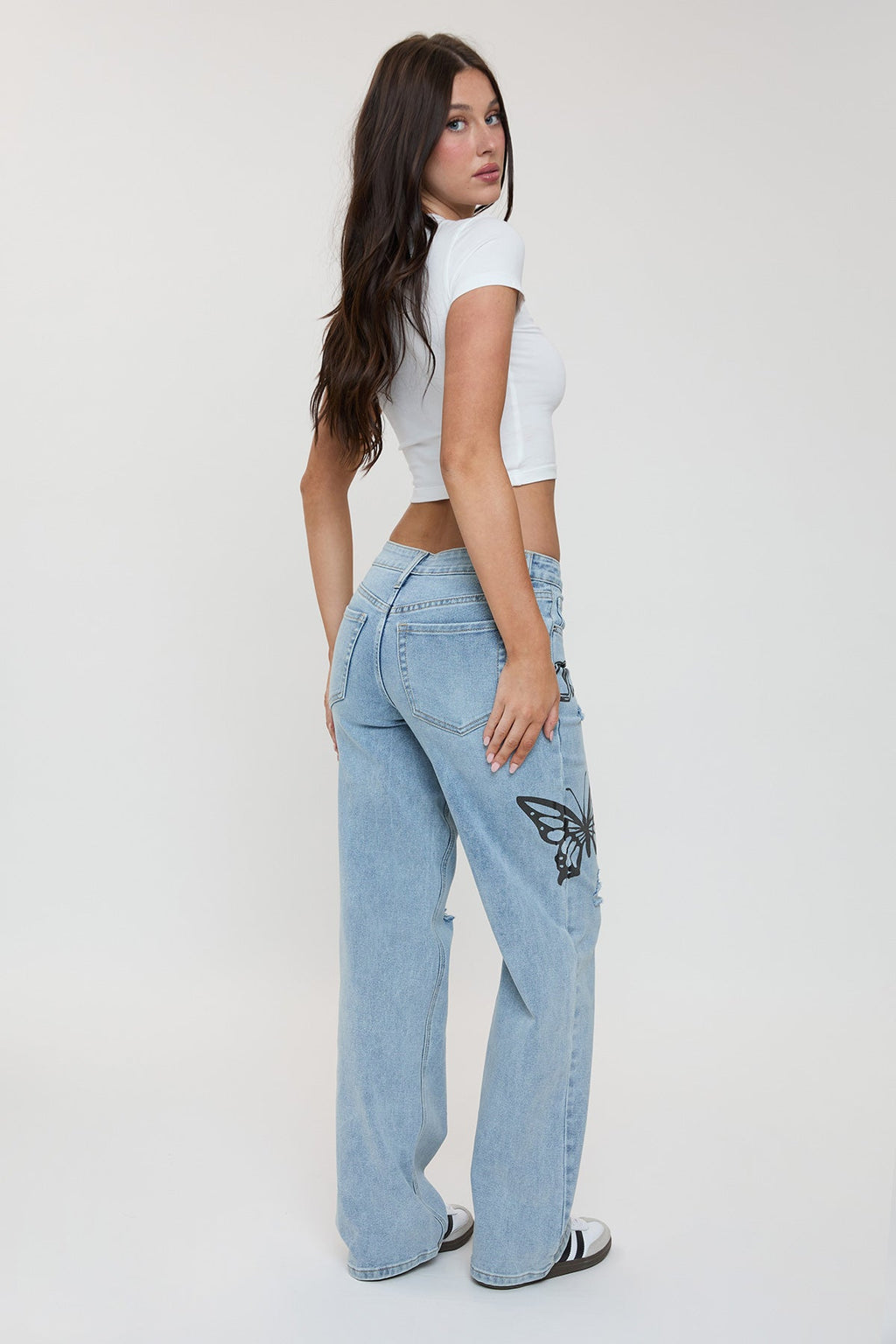 Women's Printed Wide Leg Jeans