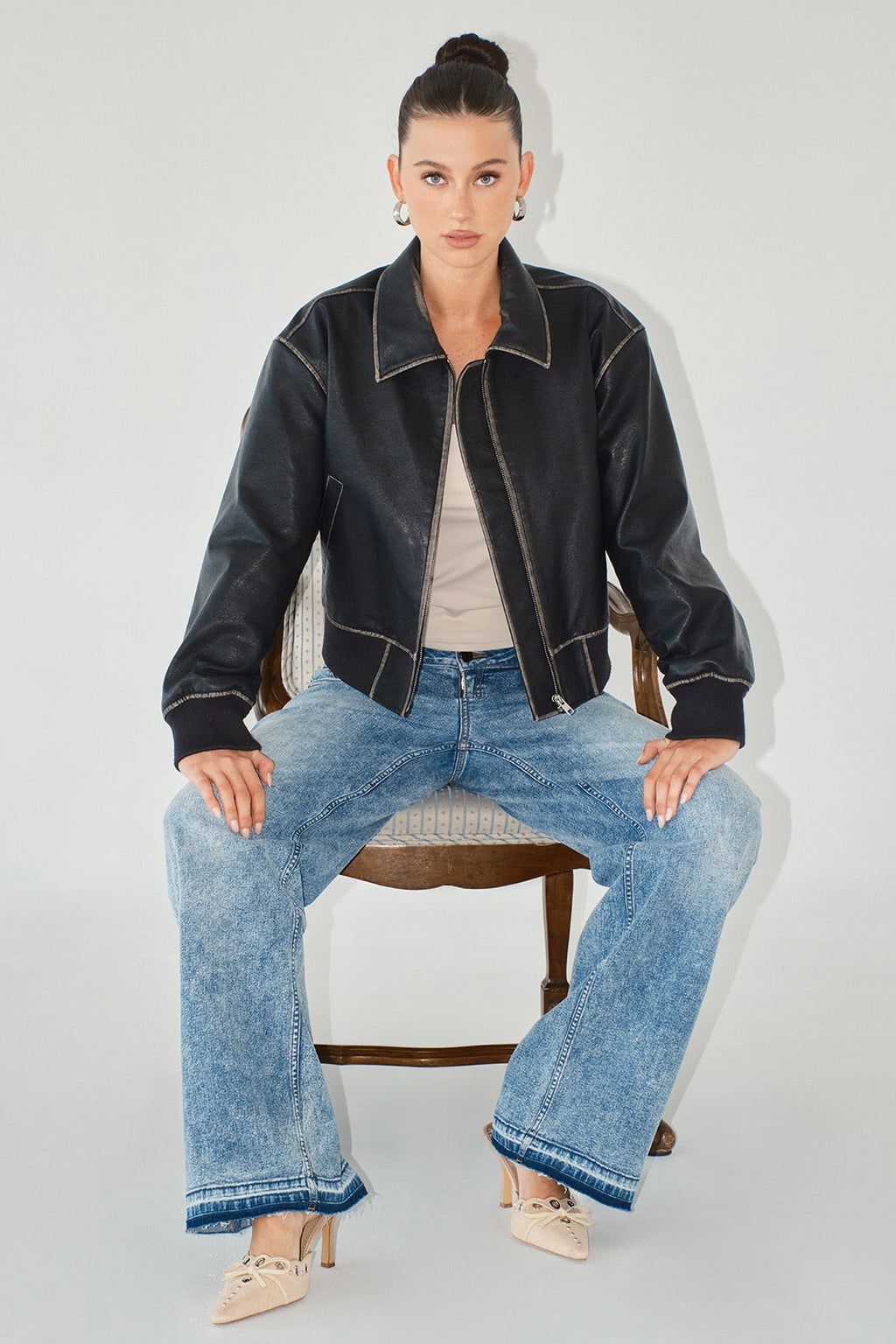 Women's Release Hem Wide Leg Jeans