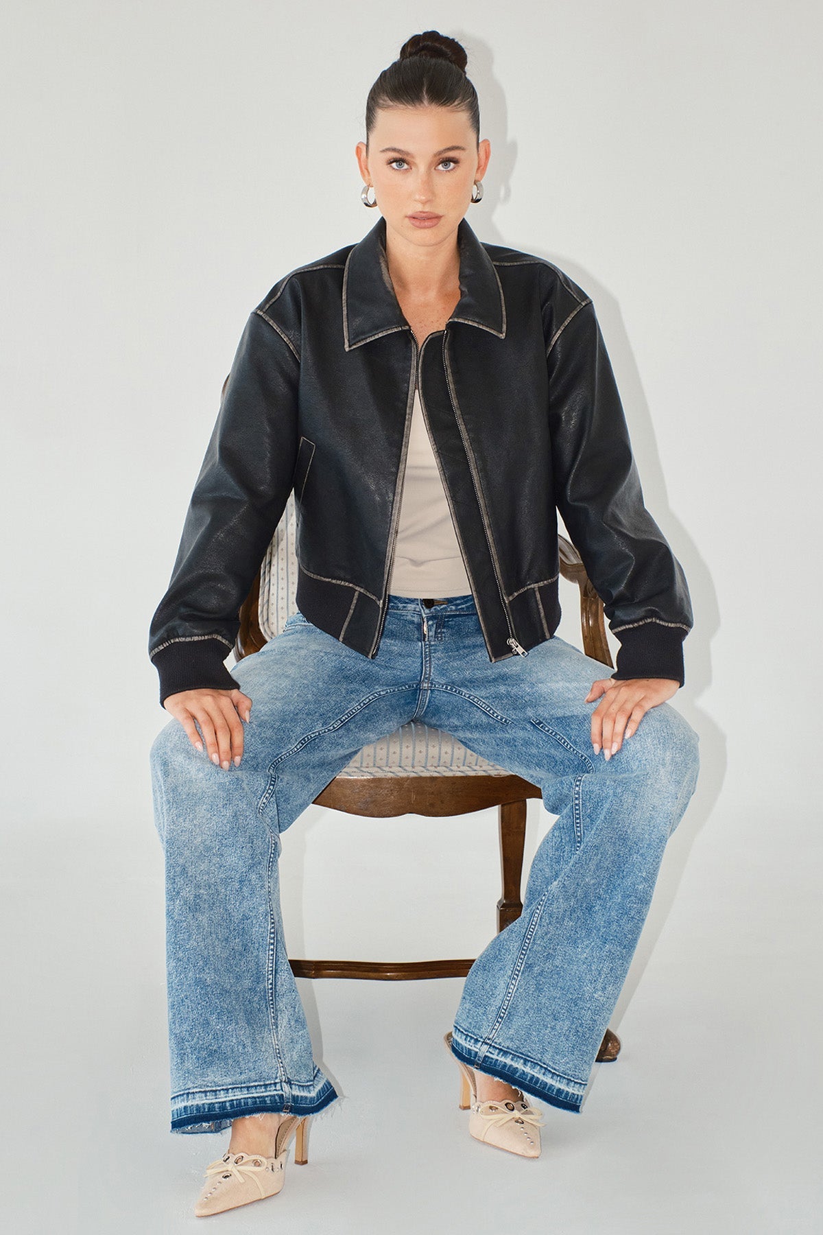 Women's Release Hem Wide Leg Jeans