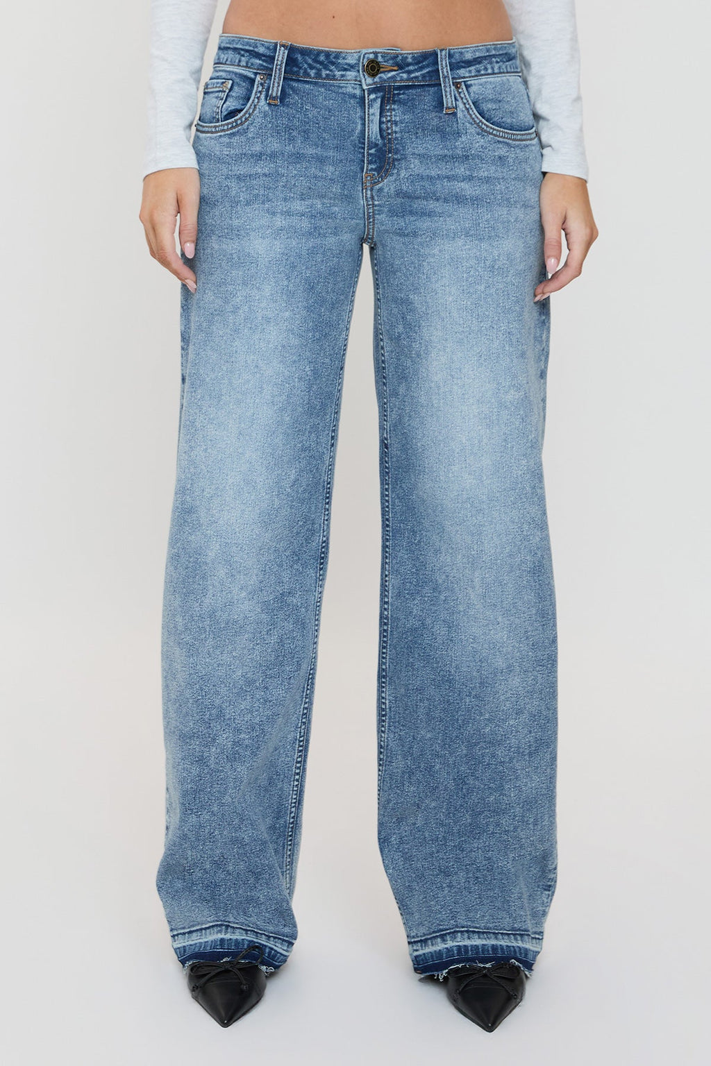 Women's Release Hem Wide Leg Jeans
