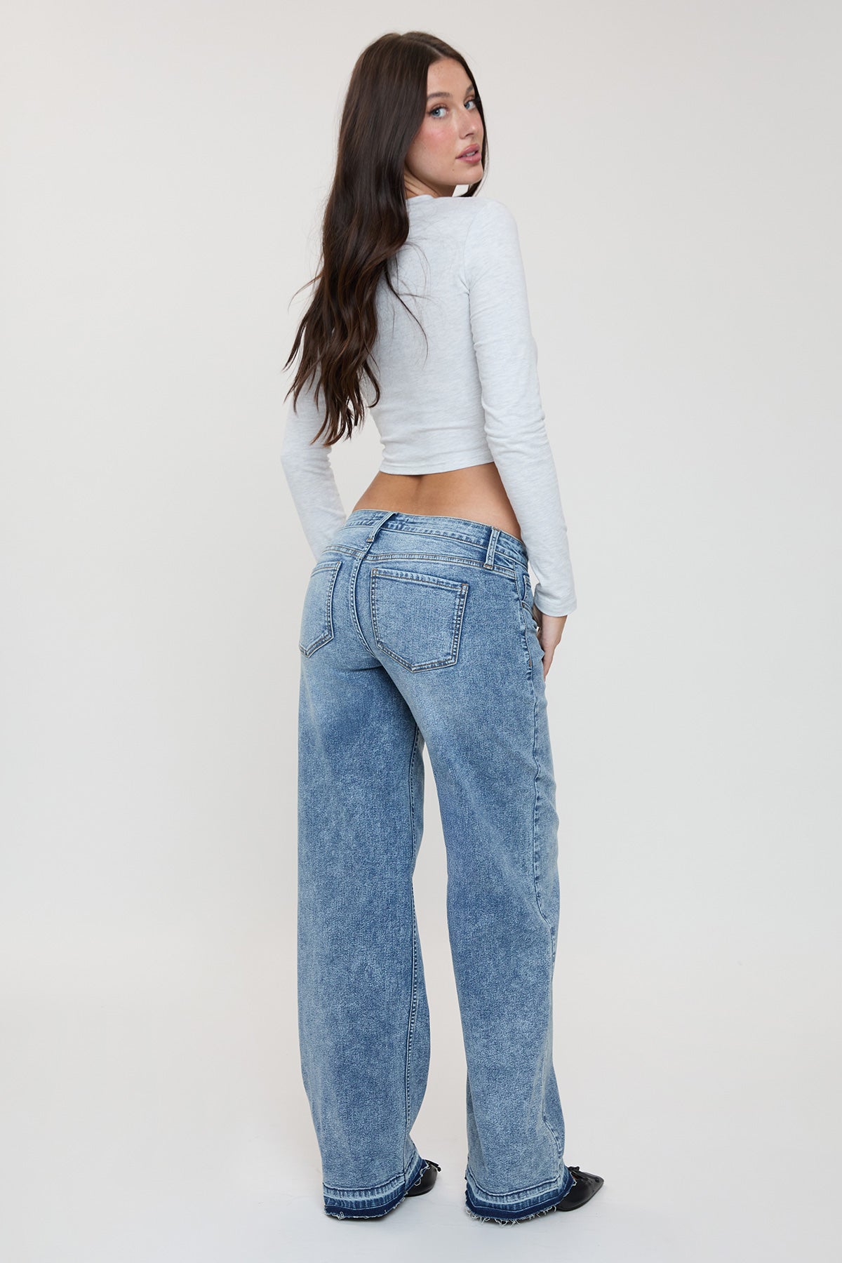 Women's Release Hem Wide Leg Jeans