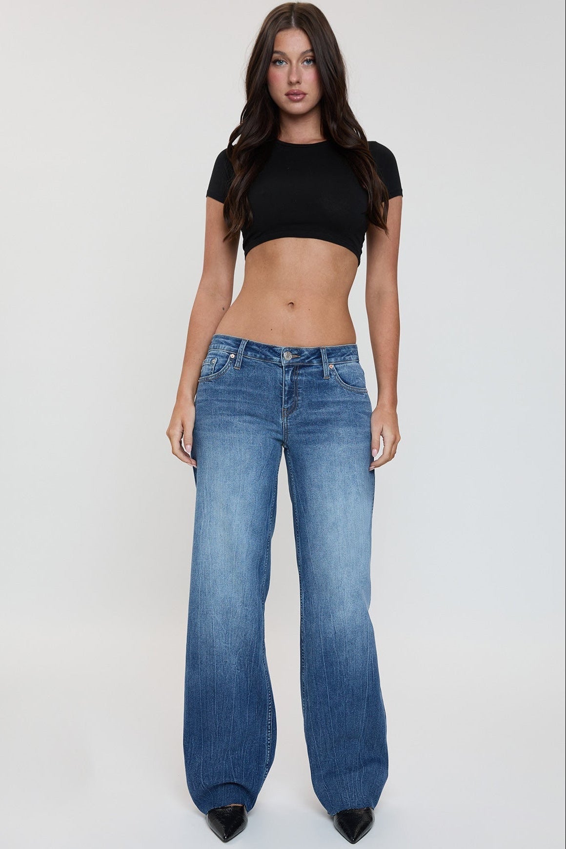 Women's Low Rise Wide Leg Jeans