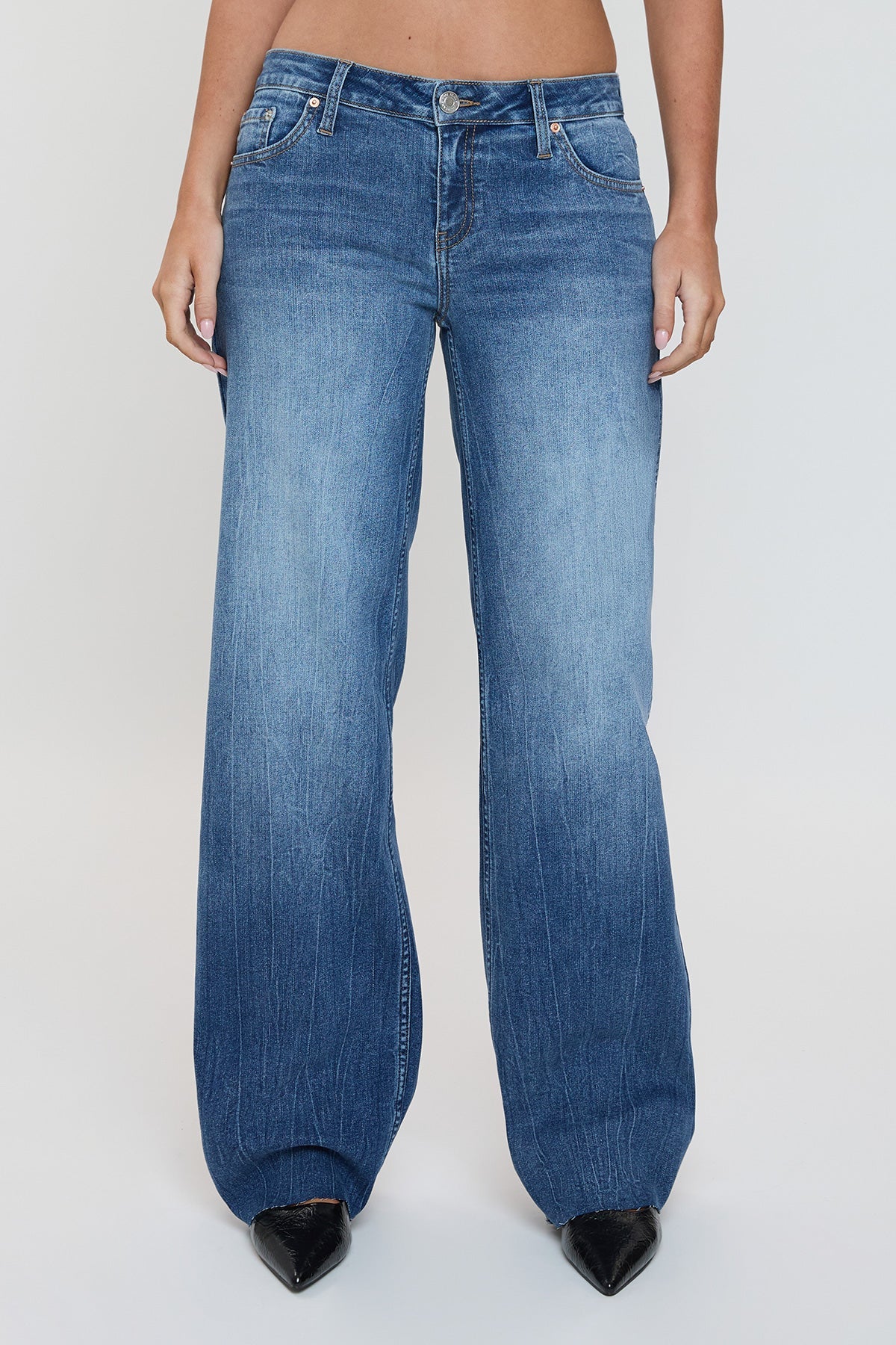Women's Low Rise Wide Leg Jeans
