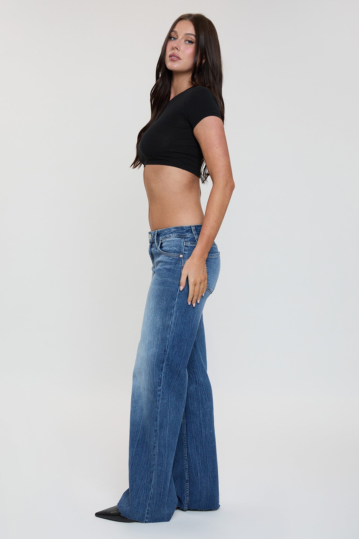 Women's Low Rise Wide Leg Jeans