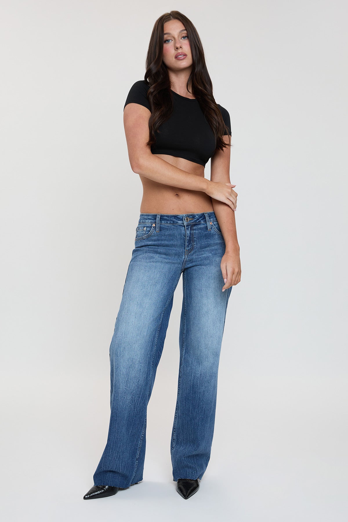 Women's Low Rise Wide Leg Jeans