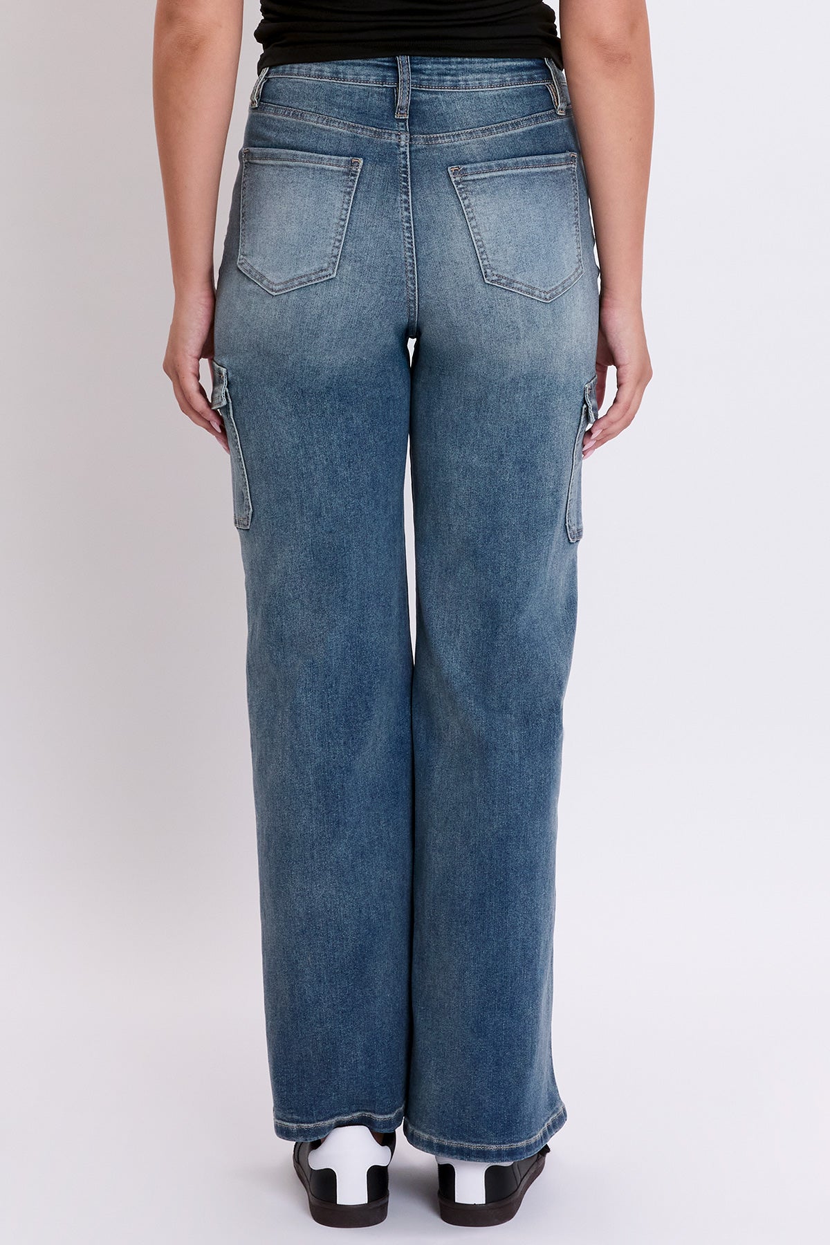 Vaqueros anchos de mezclilla cargo estilo skater para mujer