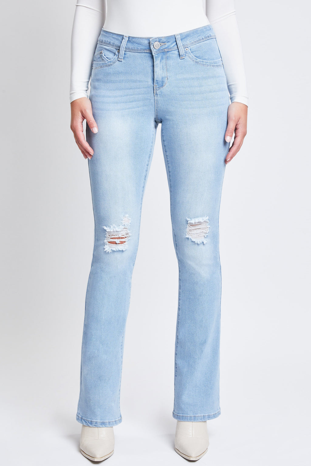 Jeans vaqueros para mujer WannaBettaButt de tiro medio con corte bootcut