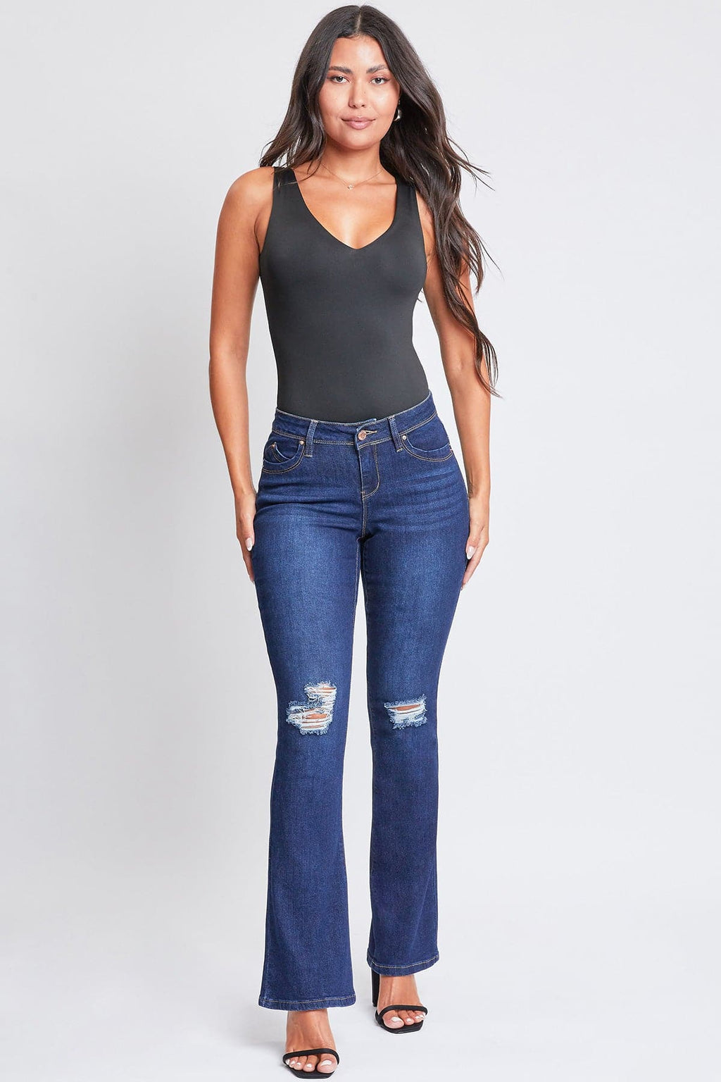 Jeans vaqueros para mujer WannaBettaButt de tiro medio con corte bootcut