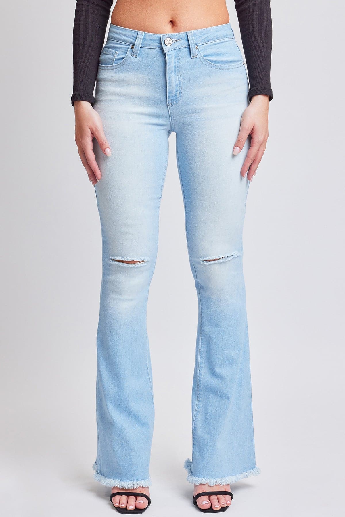Jeans Super Flare de Tiro Alto Esenciales para Mujer - Entrepierna Larga
