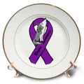 3dRose Genial lazo morado y lobo - Platos de apoyo y concienciación sobre el lupus (cp-362938)