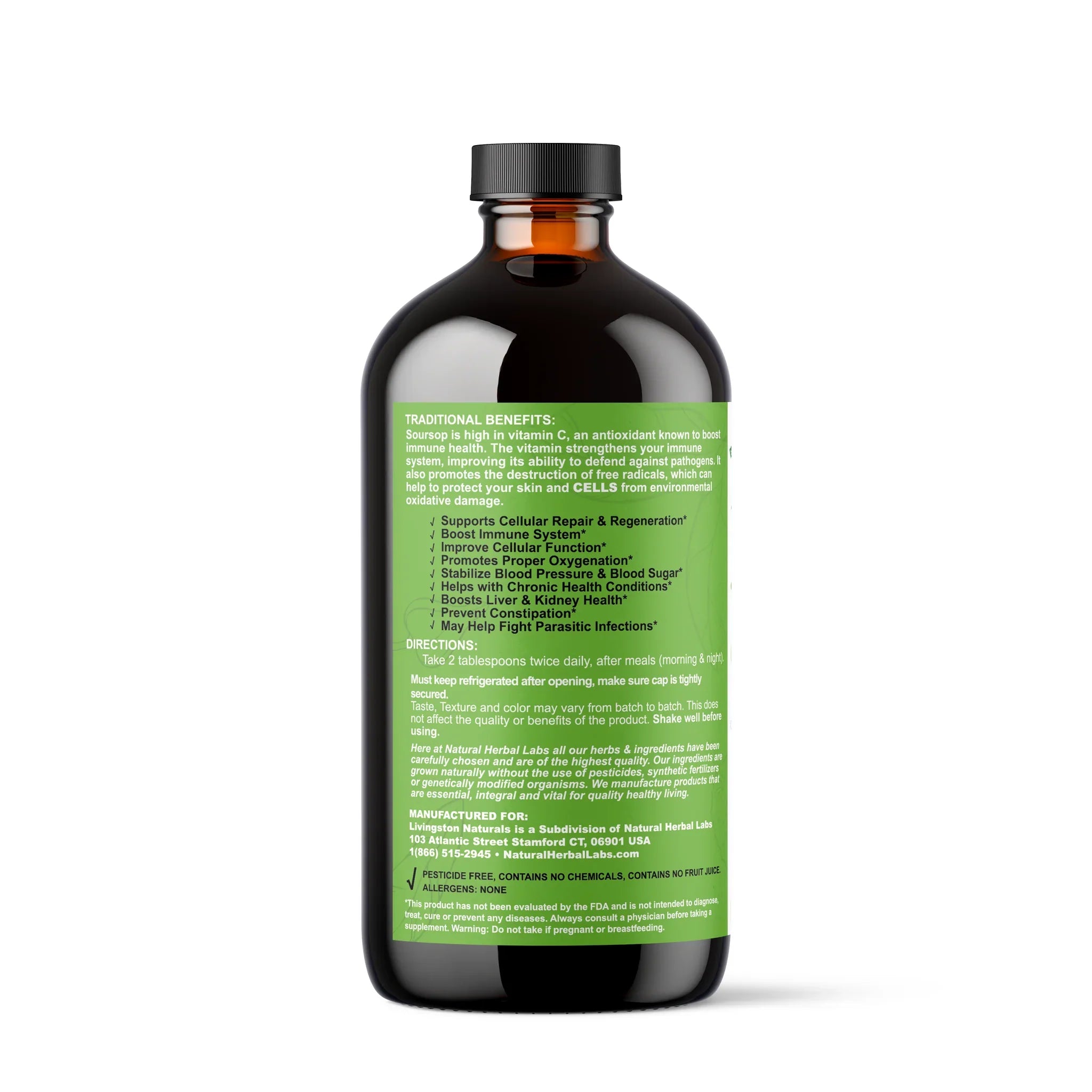 Mezcla pura de guanábana orgánica de Livingston Naturals, Natural Herbal Labs