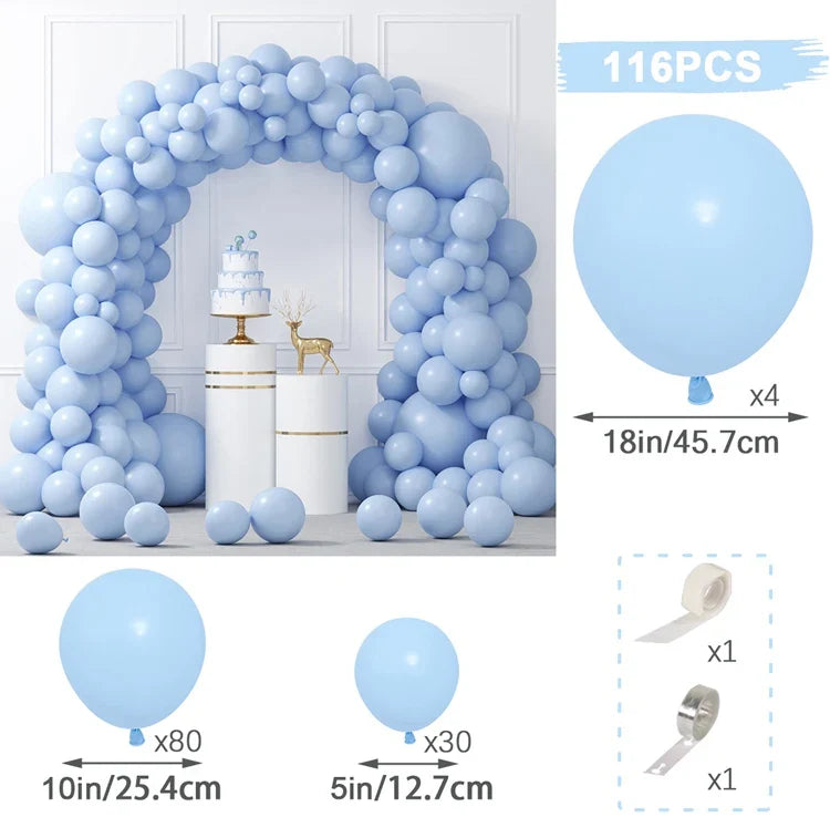 Blue Balloons Garland Arch Kit Birthday Party Decoration Kids Boy Wedding Birthday Party Supplies Baby Shower Decor Latex Ballon
