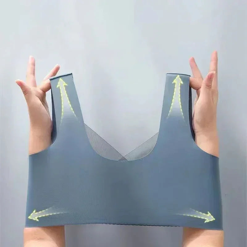 FallSweet sujetador de encaje sin costuras de 3 piezas para mujer, sujetador push up de seda helada sin aros, bralette, brassiere, lencería femenina, ropa interior