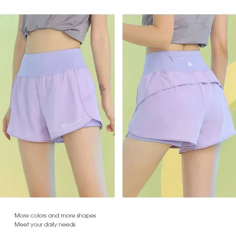 Pantalones cortos de yoga PHIGEER para mujer, ligeros, para gimnasio, ciclismo, entrenamiento, con bolsillo, transpirables, para correr, ropa deportiva