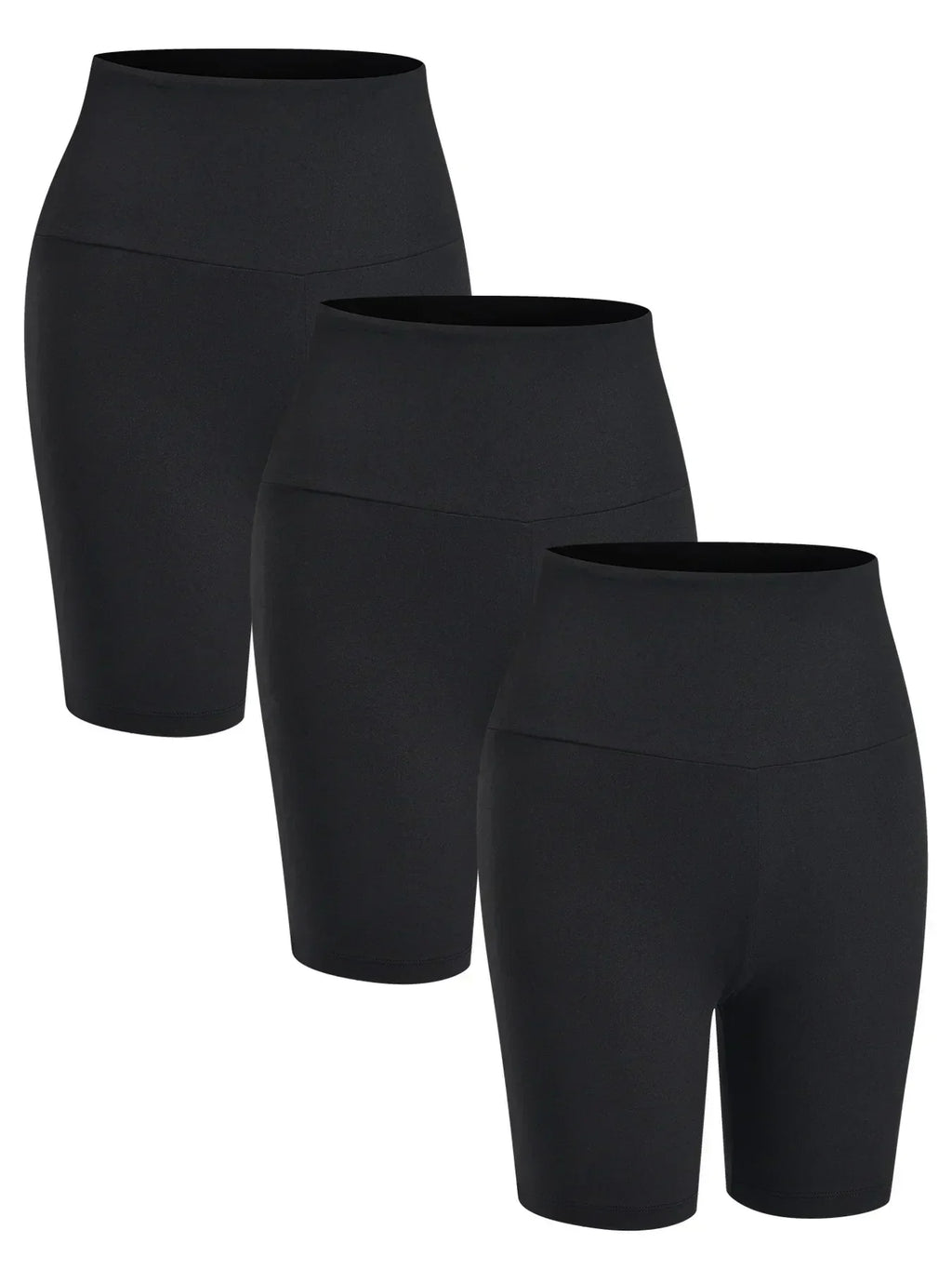 Paquete de 3 shorts de ciclista de cintura alta para mujer, ultrasuaves, control de abdomen, no transparentes, para ejercicio, yoga, correr, push up, gimnasio y fitness.