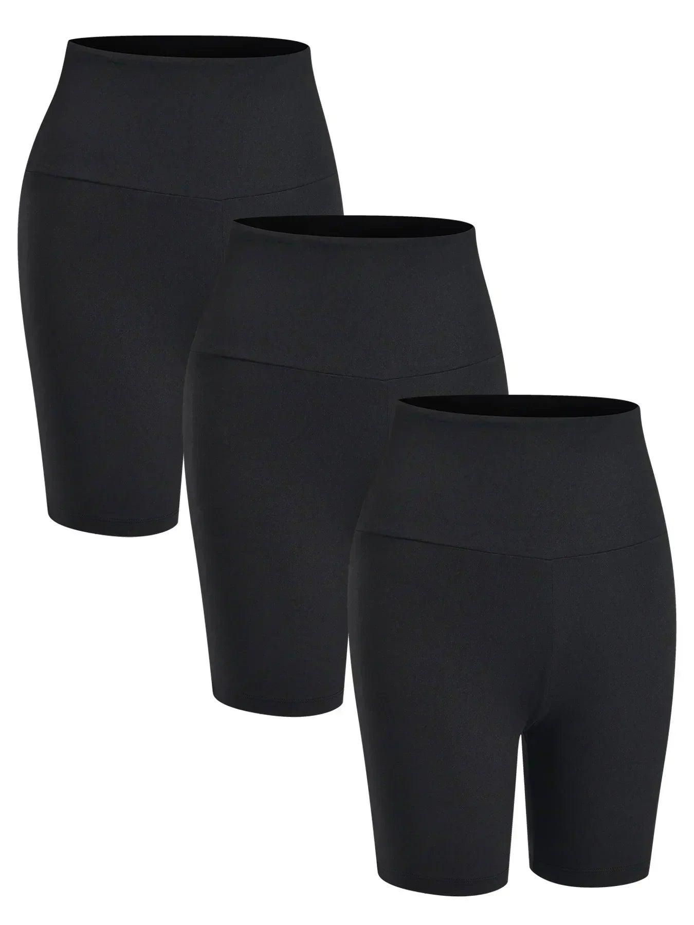Paquete de 3 shorts de ciclista de cintura alta para mujer, ultrasuaves, control de abdomen, no transparentes, para ejercicio, yoga, correr, push up, gimnasio y fitness.
