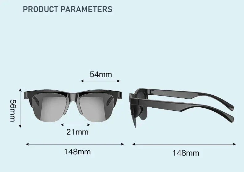 Gafas Bluetooth Inteligentes Auriculares Inalámbricos Auriculares Táctiles Conducción Ósea Música Auriculares Inalámbricos Gafas de Sol Resistentes a los Rayos UV