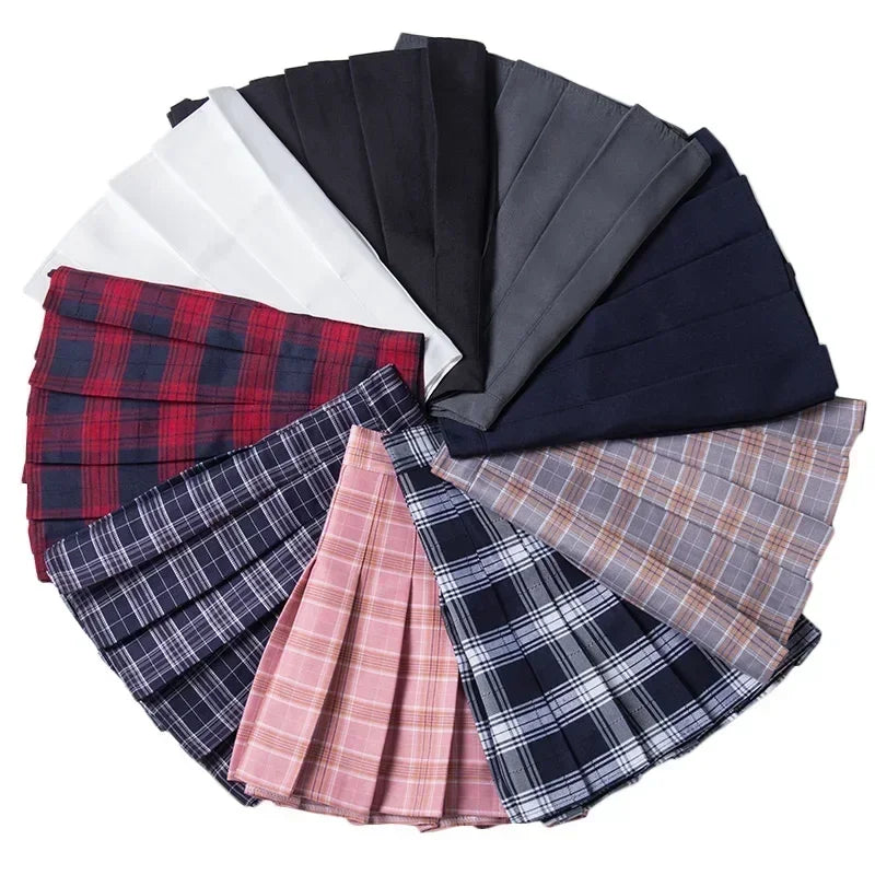 Falda corta de mujer sin pantalones cortos estilo coreano Ropa negra Harajuku a cuadros Falda corta de mujer minifaldas plisadas para niñas