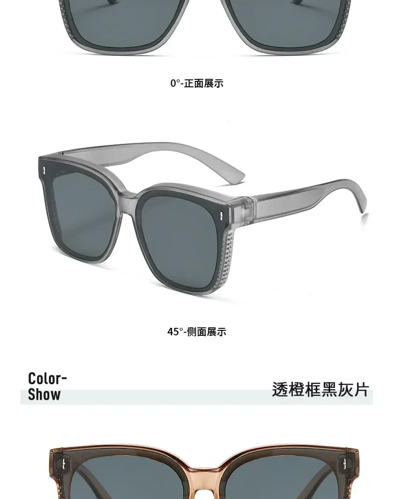 Gafas de Sol Polarizadas Cuadradas Fashion para Recetar Miopía, Lentes de Sol Portátiles para Hombre y Mujer, Vintage, para Pesca y Conducir