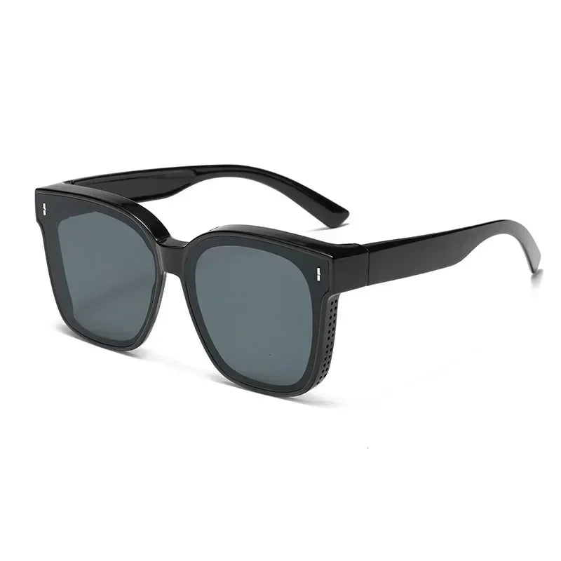 Gafas de Sol Polarizadas Cuadradas Fashion para Recetar Miopía, Lentes de Sol Portátiles para Hombre y Mujer, Vintage, para Pesca y Conducir