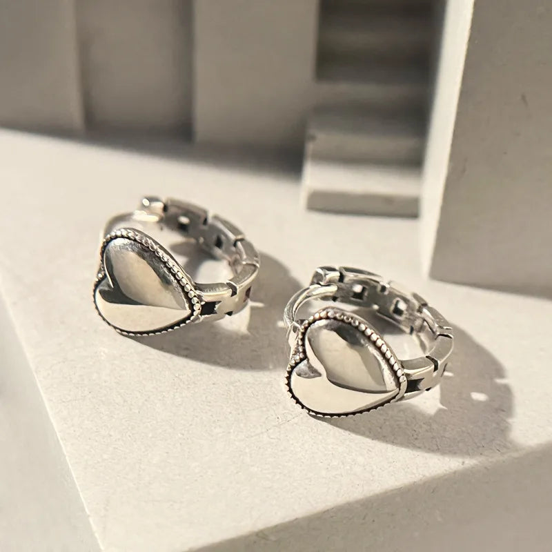 925 Sterling Silver Heart Ring Earrings For Women Wedding Luxury Jewelry Friends Gift Jewellery Free Delivery Argent 925