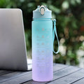 WRELS 900ml Sports Water Bottle with Time-Tracking Straw | Leak Proof Hydration Companion