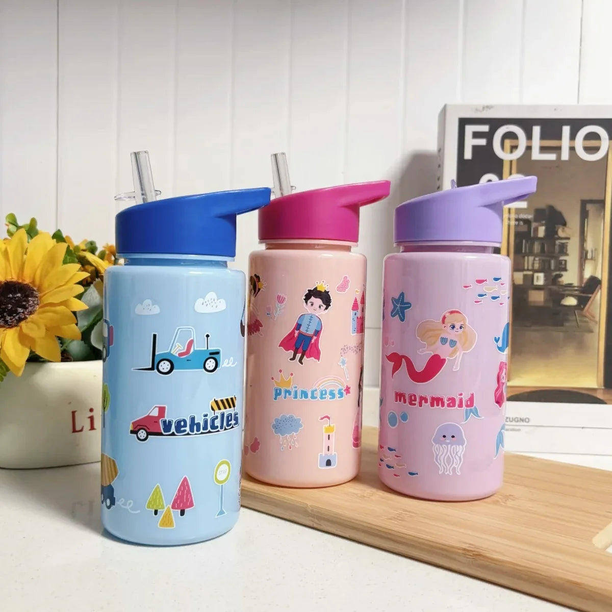 Botella de agua portátil de 500 ml para niños | Antiderrames para la escuela y actividades al aire libre