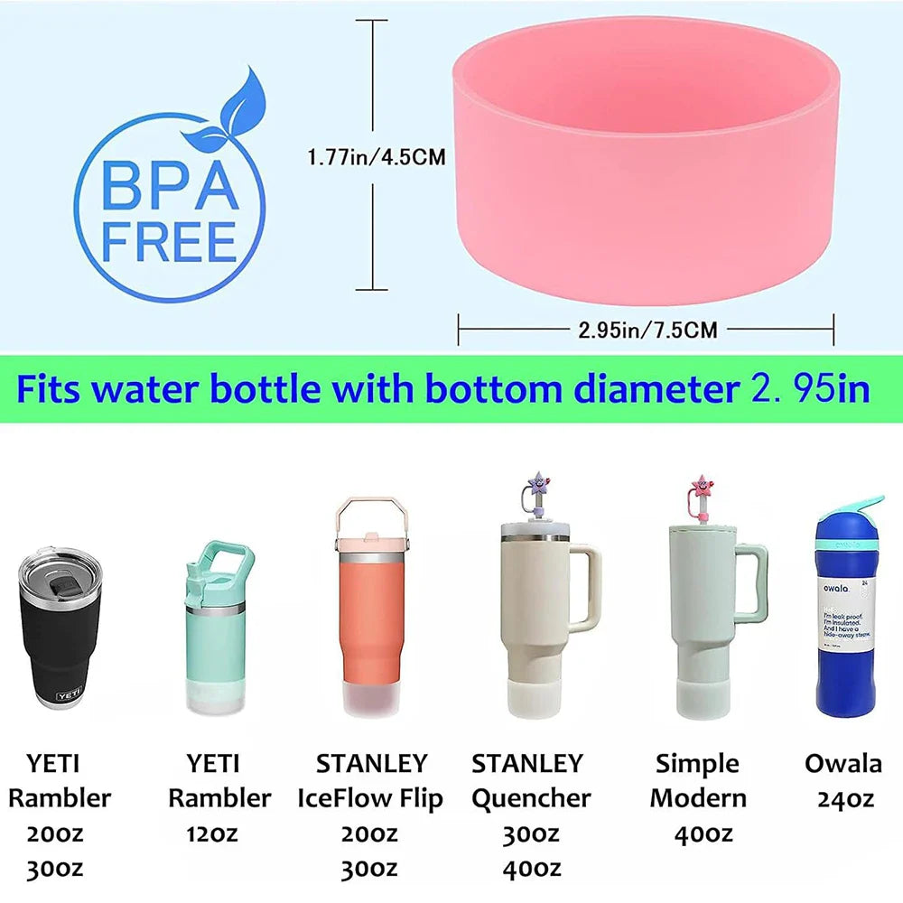 75mm Silicone Boot Bottom Sleeve Cover for Stanley 40oz Tumbler Quencher | Protective Cup Accessory