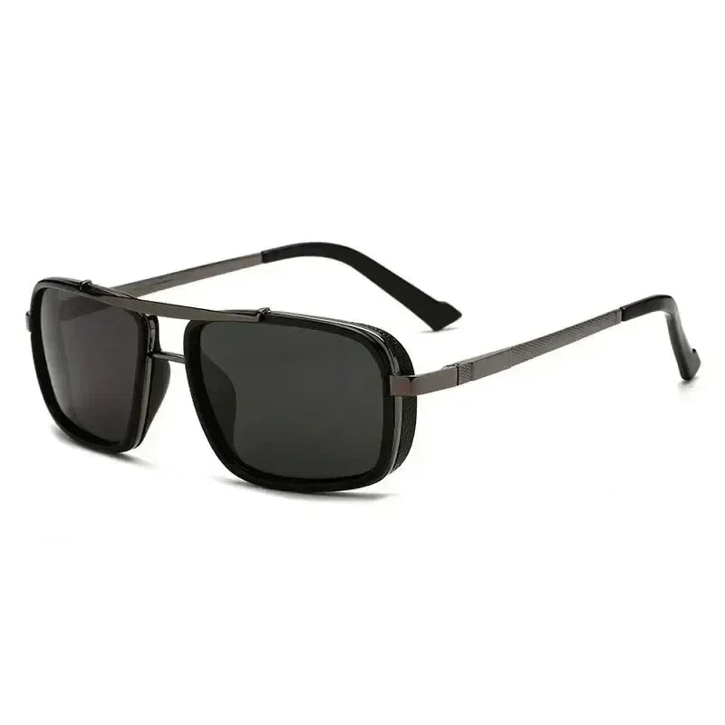 Nuevas Gafas de Sol Punk Gafas de Sol Cuadradas de Hombre Uv400 Gafas de Aviador de Doble Puente