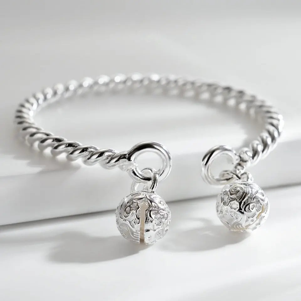 Wholesale Fine 925 Sterling Silver Bangles Bracelet Charms Heart Open for Women Lady Jewelry Adjustment Cuff Wedding Gift