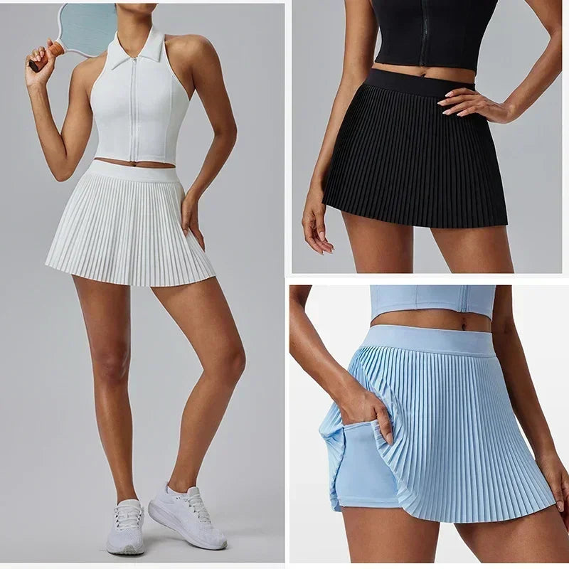 Falda deportiva floral con descuento para mujer, de secado rápido, bádminton, tenis, falda pantalón, fitness, falda plisada de medio cuerpo, shorts