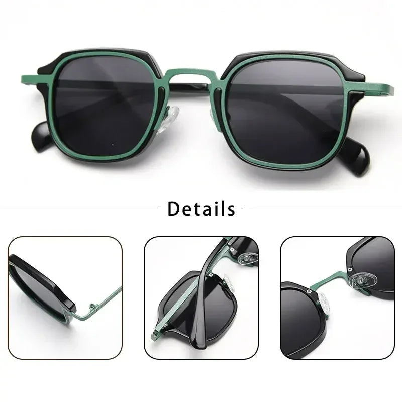 Caterside Gafas de sol polarizadas de estilo punk retro para hombres, moda, gafas de sol cuadradas para mujer, para viajes al aire libre, conducir, protección UV400