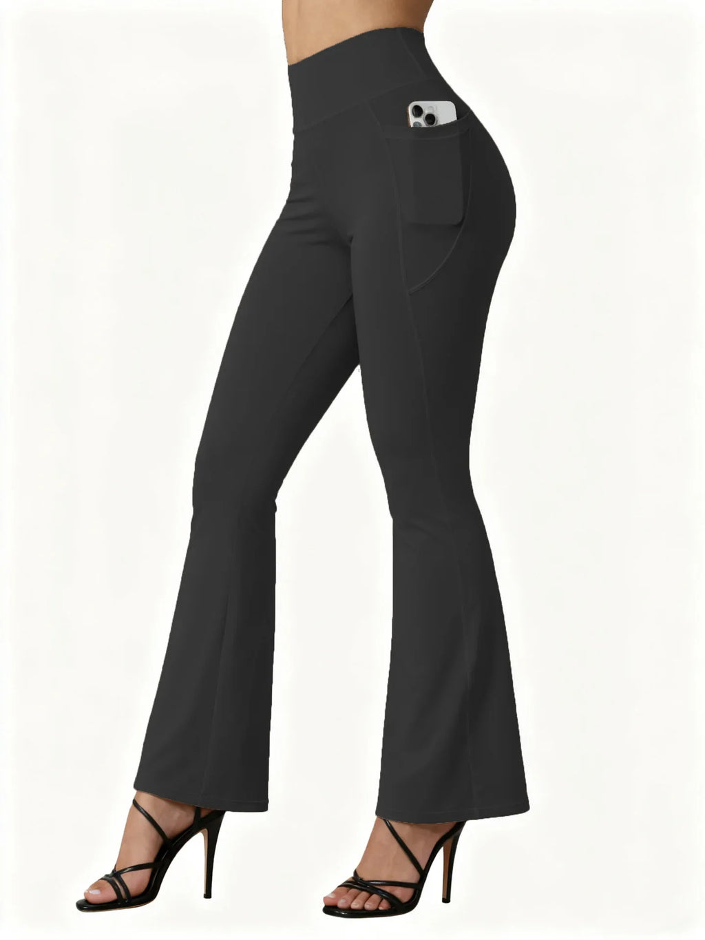 Leggings de Yoga Acampanados de Tiro Alto para Mujer, con Bolsillos, Efecto Push Up, Pierna Ancha, Mallas de Correr Tallas Grandes, Pantalones de Gimnasio