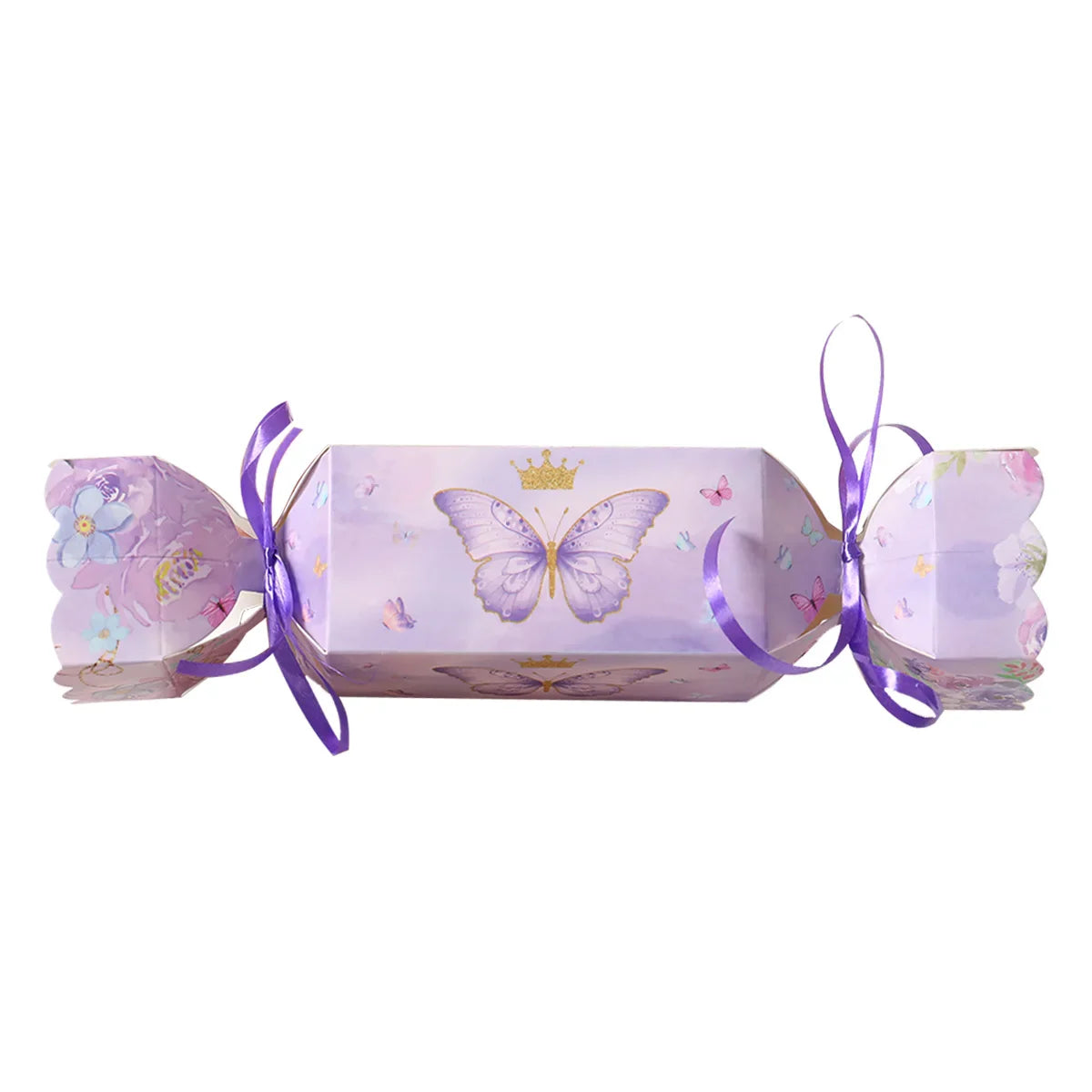 Caja de dulces de mariposa de 6 piezas con cinta, caja de regalo, decoración de fiesta de cumpleaños de mariposa, suministros de fiesta de boda para baby shower de niños