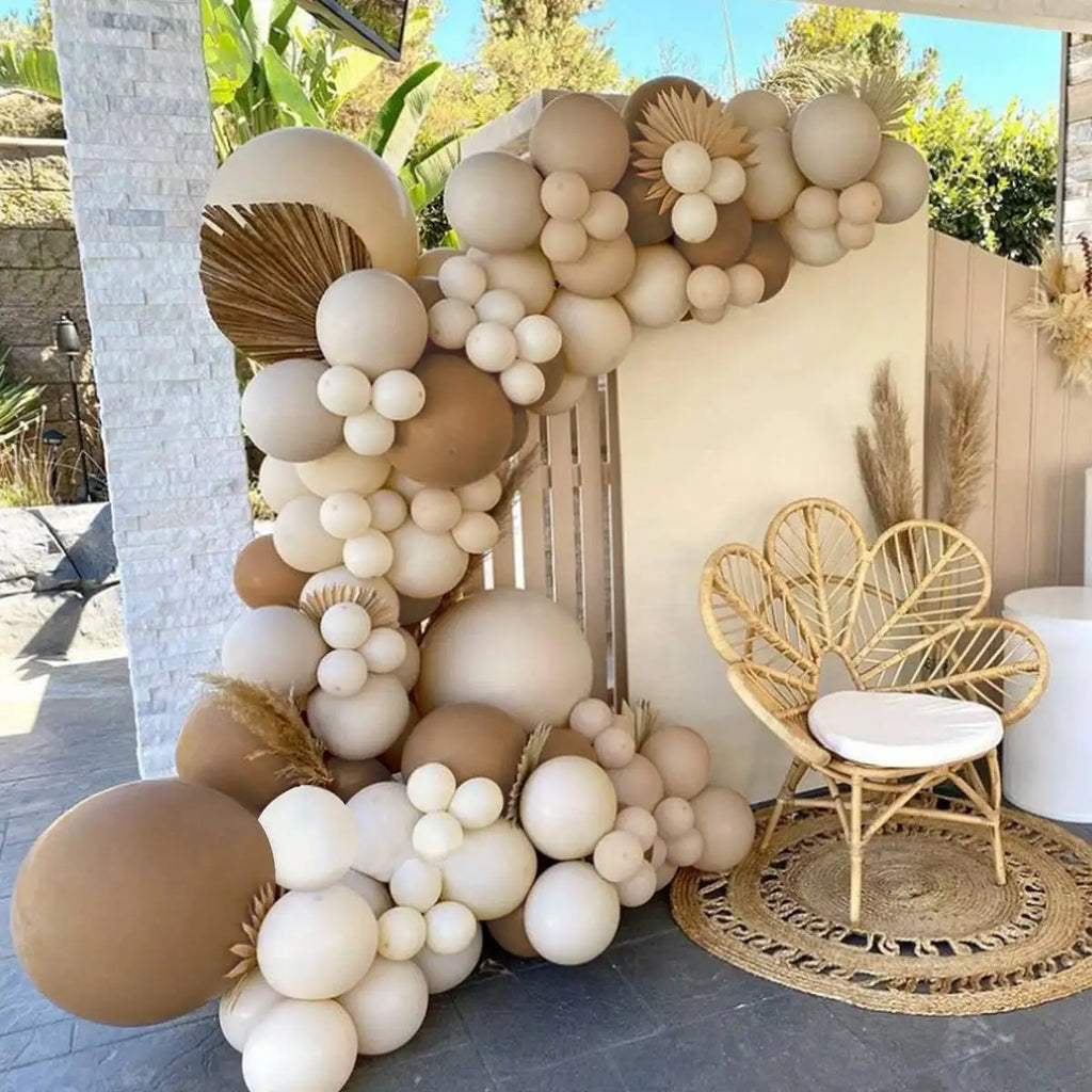 Kit de arco de guirnalda de globos blancos arena para decoración de fiesta de cumpleaños, baby shower, globos de látex para fiesta de boda y cumpleaños