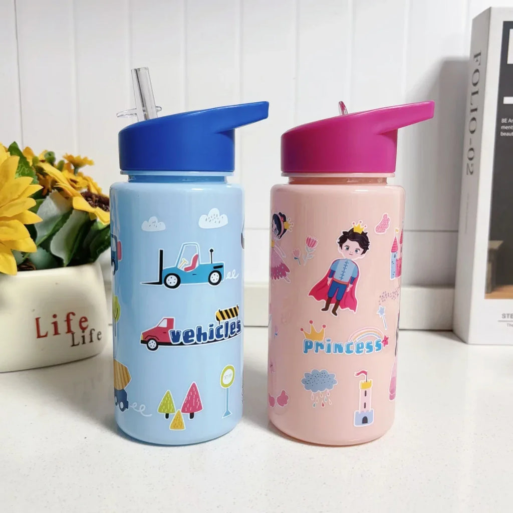 Botella de agua portátil de 500 ml para niños | Antiderrames para la escuela y actividades al aire libre