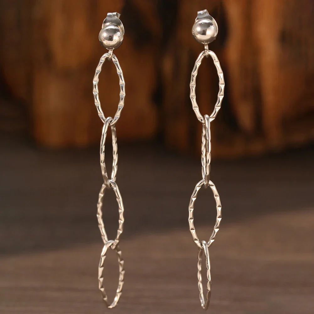 Stainless Steel Earrings Personality Irregular circle Long Fashion Simplicity High-end Sense Dangle Earrings For Women Jewelry