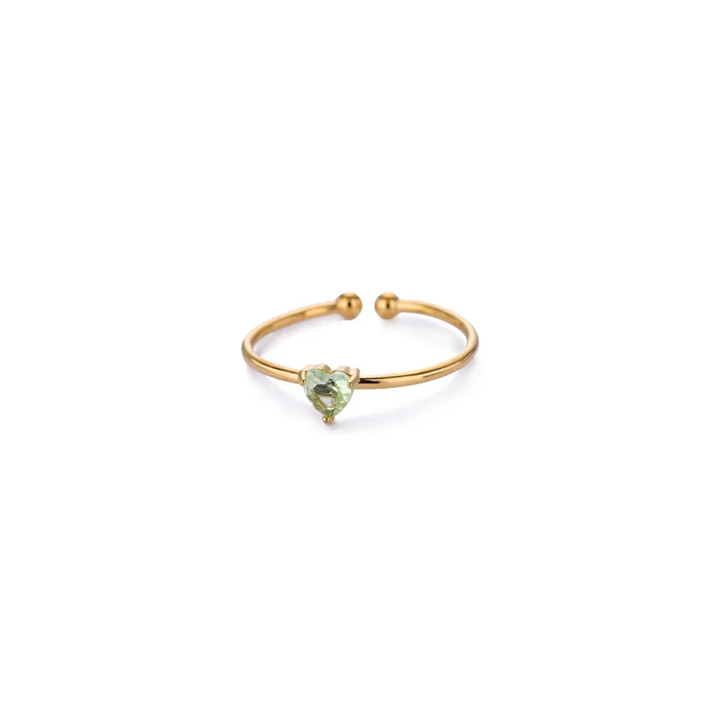 Anillos de corazón con circonita cúbica colorida de 2025 para mujer, joyería de anillo de princesa de acero inoxidable delicado de moda, regalo de boda
