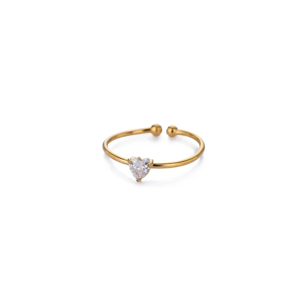 Anillos de corazón con circonita cúbica colorida de 2025 para mujer, joyería de anillo de princesa de acero inoxidable delicado de moda, regalo de boda